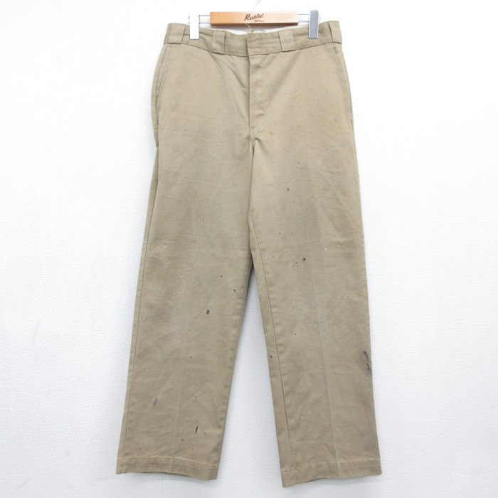 ディッキーズ 80s ワークパンツ チビタグ ベージュ 実寸W32 | 古着