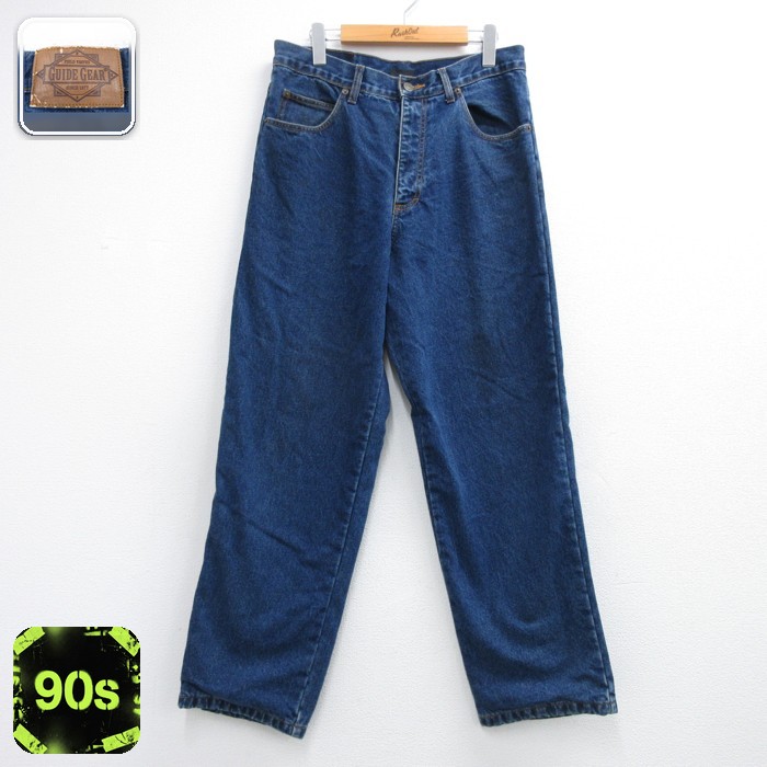 GUIDE GEAR パンツ メンズ ジーンズ 5ポケット コットン ネイビー 実寸W34 | 古着