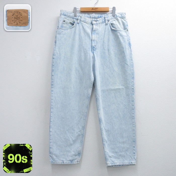 BRITTANIA 90s ワイドパンツ ネイビーデニム 実寸W38 | 古着