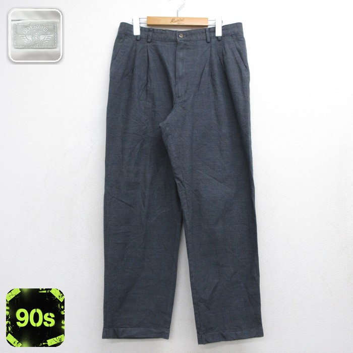 ドッカーズ 90s パンツ ツータック グレーストライプ 実寸W33 | 古着