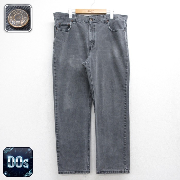 Faded Glory パンツ メンズ ジーンズ ストレート コットン ブラック デニム 実寸W38 | 古着