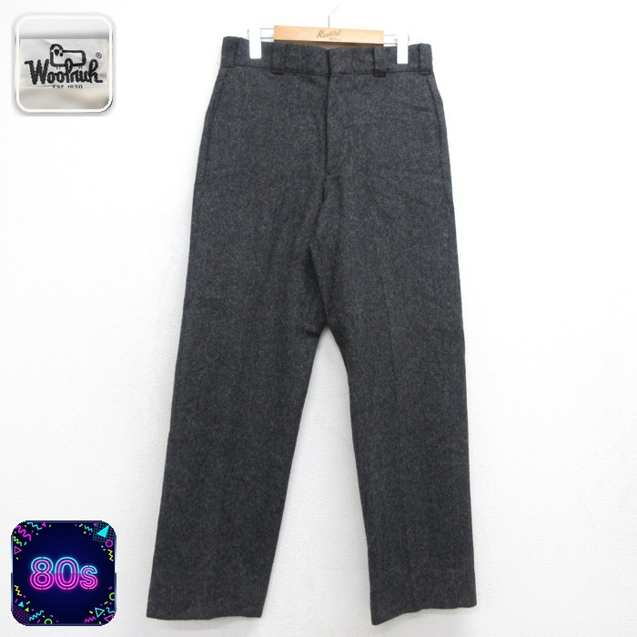 Woolrich ウールリッチ パンツ メンズ 80s ウール フラップポケット グレー 霜降り 実寸W31 | 古着