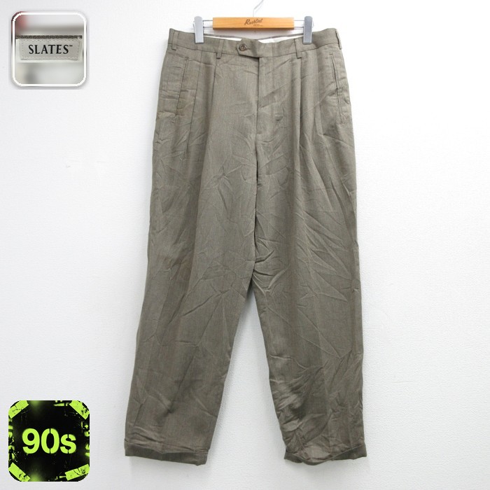 リーバイス 90s パンツ タック カーキ 実寸W34 | 古着