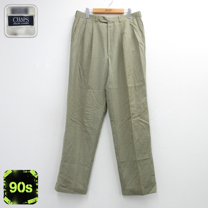 ラルフローレン 90s スラックス カーキ 実寸W34 | 古着