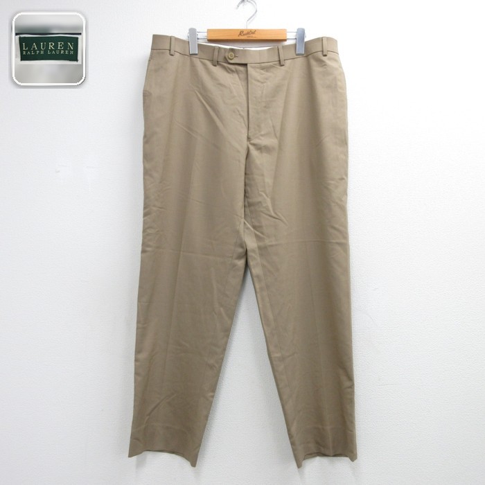 ラルフローレン スラックス ベージュ 実寸W38 | 古着