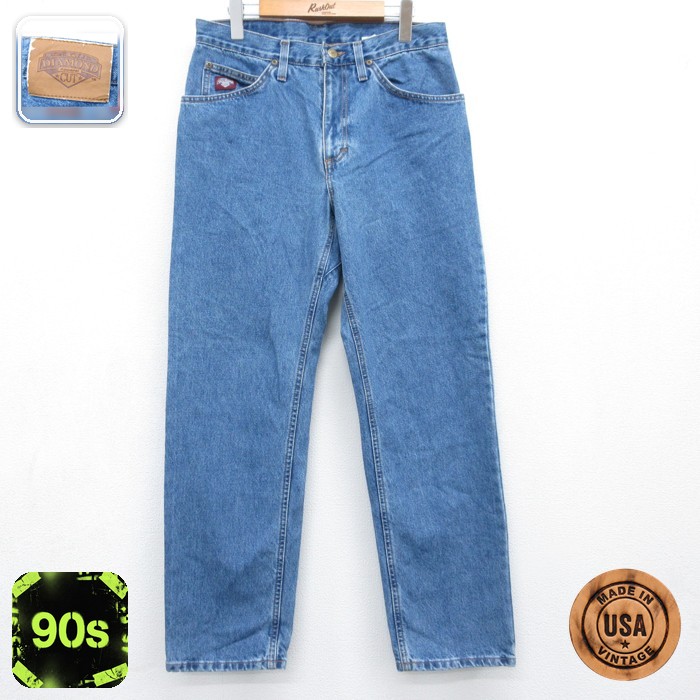 DIAMOND CUT パンツ メンズ 90s ジーンズ コットン USA製 ネイビー デニム 実寸W31 | 古着