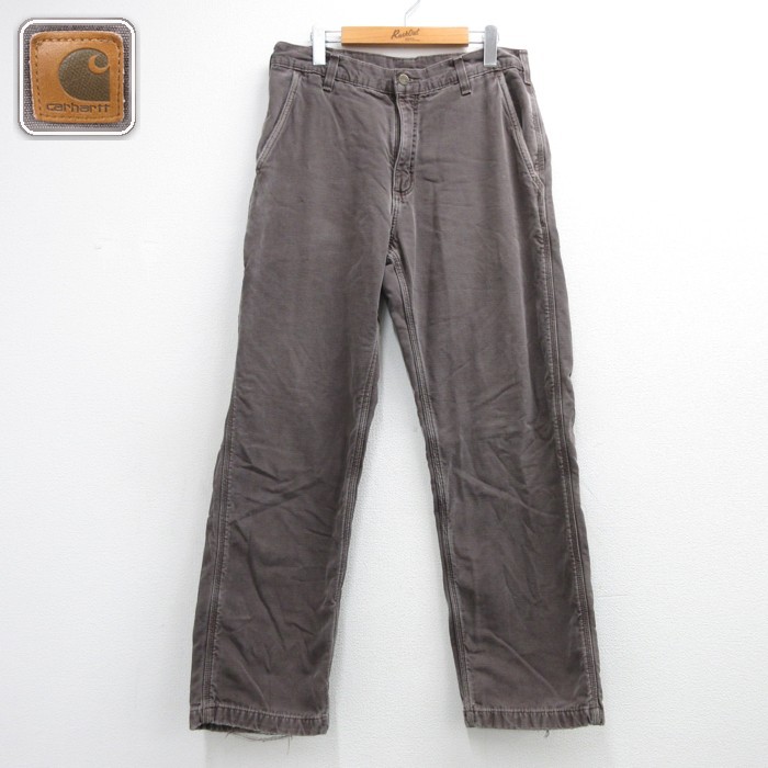 カーハート Carhartt パンツ メンズ ダック地 コットン ブラウン 実寸W34 | 古着