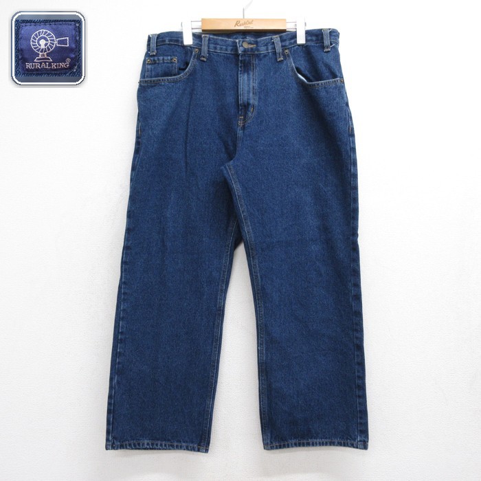 RURAL KING パンツ メンズ ジーンズ 5ポケット コットン ネイビー デニム 実寸W36 | 古着