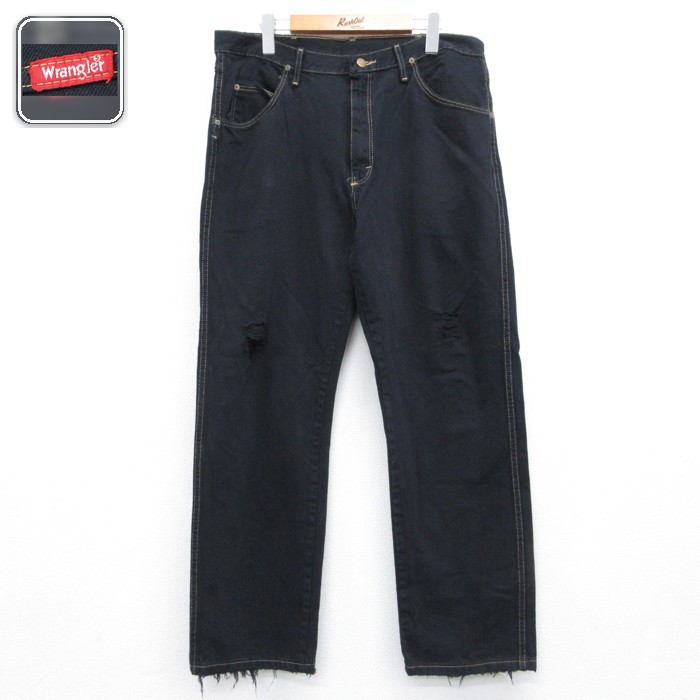 ラングラー Wrangler パンツ メンズ ジーンズ コットン ブラック デニム 実寸W36 | 古着