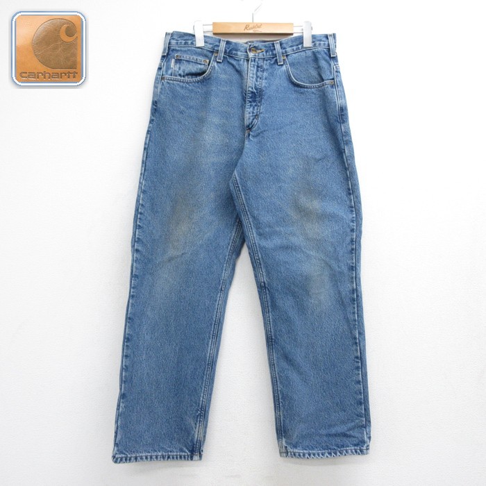 カーハート Carhartt パンツ メンズ ジーンズ コットン ネイビー デニム 実寸W34 | 古着
