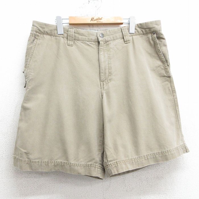 【50%OFF】W38★古着 コロンビア COLUMBIA ショート パンツ ショーツ メンズ コットン ベージュ カーキ 25mar31 中古 ボトムス 短パン ショーパン ハーフ