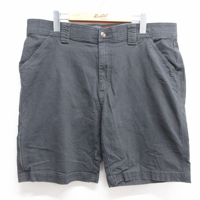 W36★古着 ショート パンツ ショーツ メンズ 濃グレー 25mar31 中古 ボトムス 短パン ショーパン ハーフ