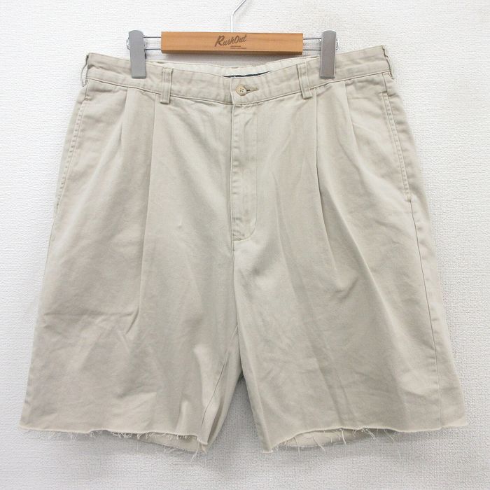 【50%OFF】W34★古着 ラルフローレン Ralph Lauren ブランド ショート チノ パンツ チノパン ショーツ メンズ コットン 薄ベージュ カーキ 【spe】 25apr01 中古 ボトムス 短パン ショーパン
