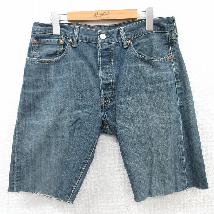 リーバイス501 ショートパンツ ヒゲ ネイビー W33 | 古着