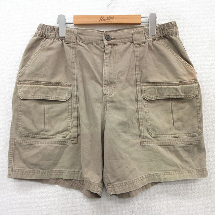 W35★古着 ショート ブッシュ パンツ ショーツ メンズ コットン 薄緑 グリーン 25apr01 中古 ボトムス 短パン ショーパン