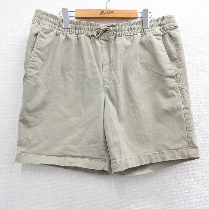 W37★古着 ショート イージー パンツ ショーツ メンズ ベージュ カーキ 25apr02 中古 ボトムス 短パン ショーパン