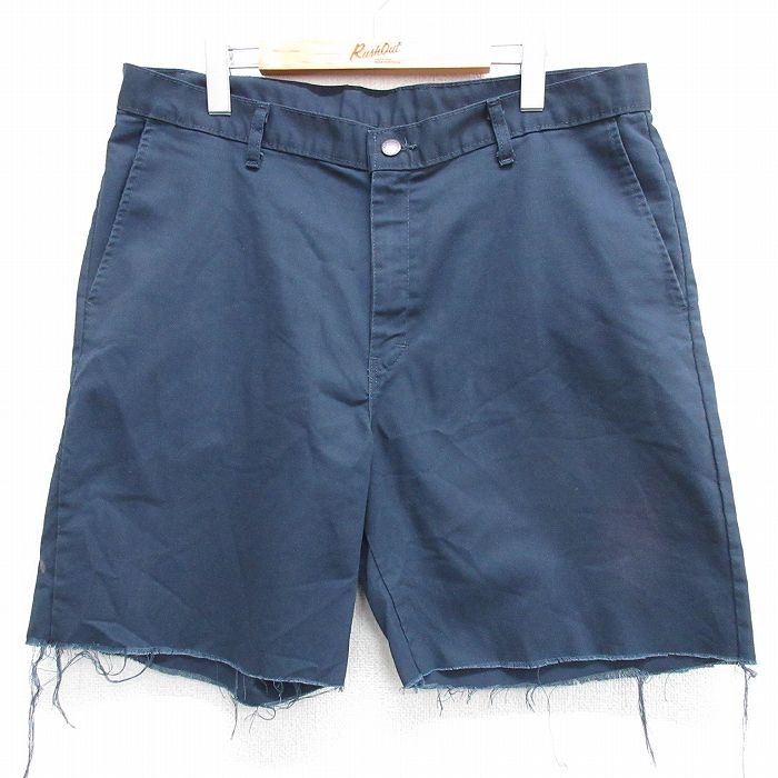 W37★古着 ディッキーズ Dickies ショート ワーク パンツ ショーツ メンズ 濃紺 ネイビー 25apr02 中古 ボトムス 短パン ショーパン