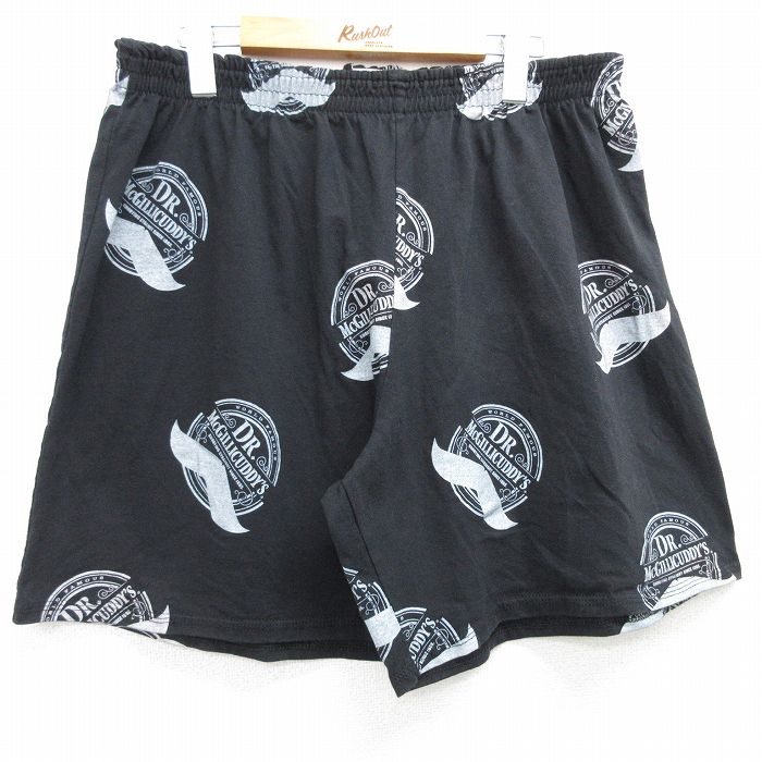 W34★古着 ショート イージー パンツ ショーツ メンズ 90年代 90s DR MCGILLCUDDYS 酒 USA製 黒 ブラック 25apr02 中古 ボトムス 短パン ショーパン