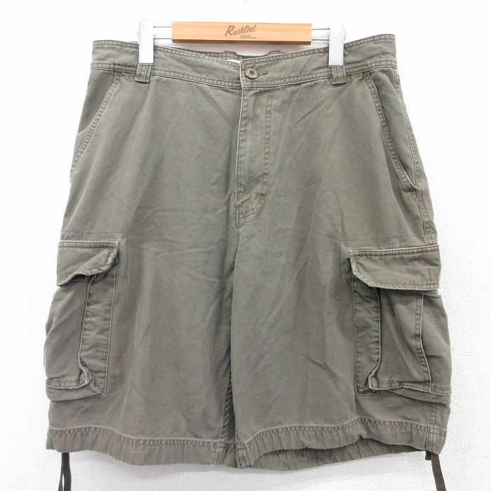 W34★古着 アリゾナジーンズ ショート カーゴ パンツ ショーツ メンズ コットン 茶 ブラウン 25apr03 中古 ボトムス 短パン ショーパン