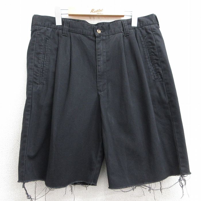 W35★古着 ドッカーズ ショート チノ パンツ チノパン メンズ コットン 黒 ブラック 25apr03 中古 ボトムス 短パン ショーパン