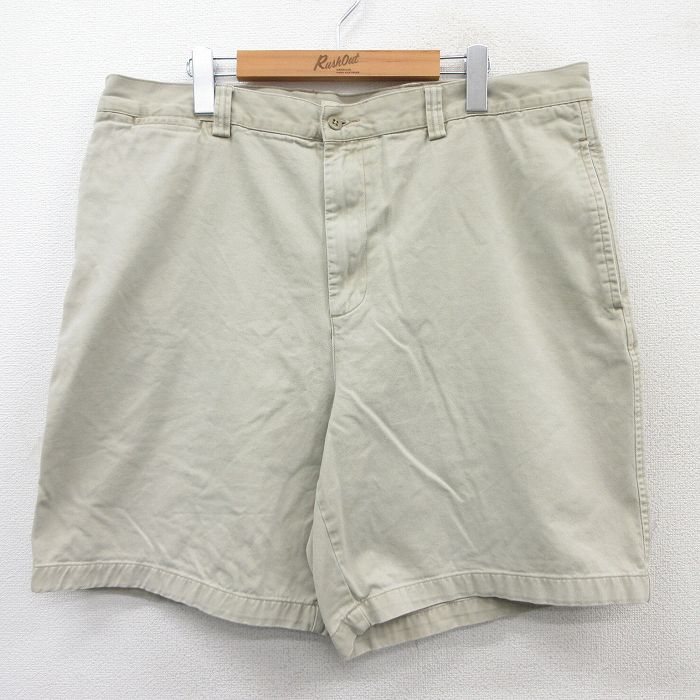 W38★古着 ギャップ GAP ショート チノ パンツ チノパン ショーツ メンズ 00年代 00s コットン 薄ベージュ カーキ 25apr04 中古 ボトムス 短パン ショーパン