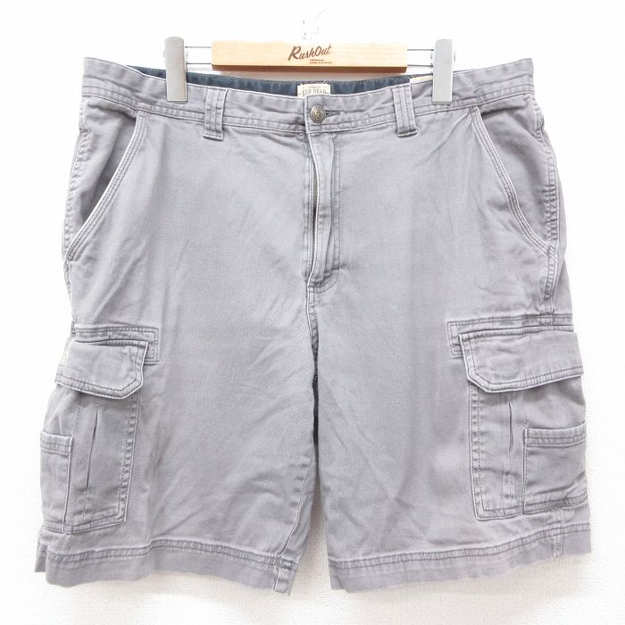 W37★古着 レッドヘッド ショート カーゴ パンツ ショーツ メンズ グレー 25apr04 中古 ボトムス 短パン ショーパン