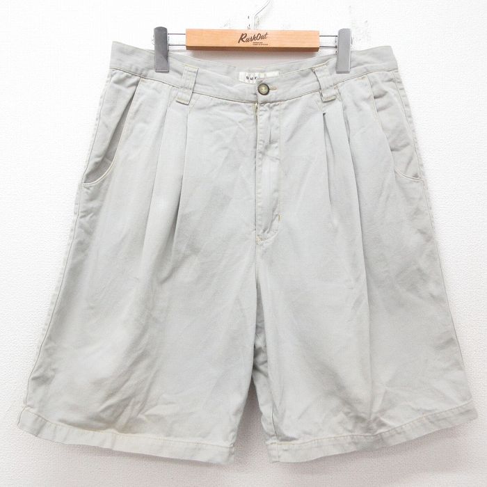 【50%OFF】W35★古着 ショート パンツ ショーツ メンズ コットン グレー系 デニム 25apr04 中古 ボトムス 短パン ショーパン ハーフ