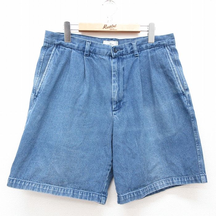 W34★古着 ドッカーズ ショート パンツ ショーツ メンズ コットン 紺 ネイビー デニム 【spe】 25apr04 中古 ボトムス 短パン ショーパン ハーフ