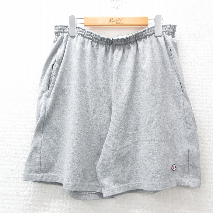 W39★古着 チャンピオン champion ショート イージー パンツ ショーツ メンズ グレー 霜降り 25apr04 中古 ボトムス 短パン ショーパン