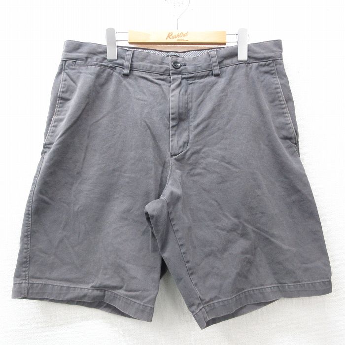 W37★古着 バナナリパブリック BANANA REPUBLIC ブランド ショート チノ パンツ チノパン ショーツ メンズ 00年代 00s コットン 濃グレー 25apr04 中古 ボトムス 短パン ショーパン