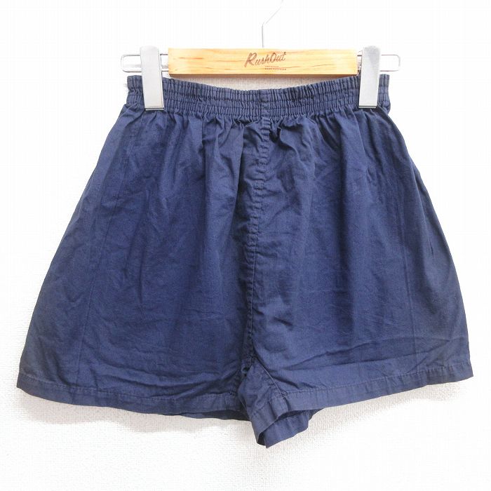 W26★古着 ビンテージ ミリタリー ショート イージー パンツ ショーツ メンズ 60年代 60s WEST POINT 紺 ネイビー 【spe】 25apr04 中古 ボトムス 短パン ショーパン