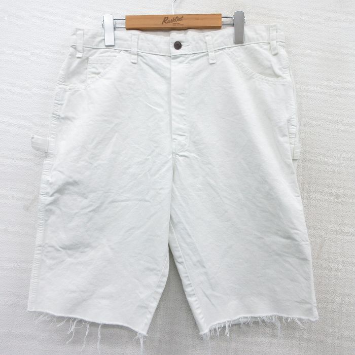 W36★古着 ディッキーズ Dickies ショート ペインター パンツ ショーツ メンズ PPG 白 ホワイト 25apr05 中古 ボトムス 短パン ショーパン