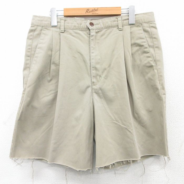 【50%OFF】W35★古着 ドッカーズ ショート チノ パンツ チノパン ショーツ メンズ 00年代 00s コットン ベージュ カーキ 25apr05 中古 ボトムス 短パン ショーパン