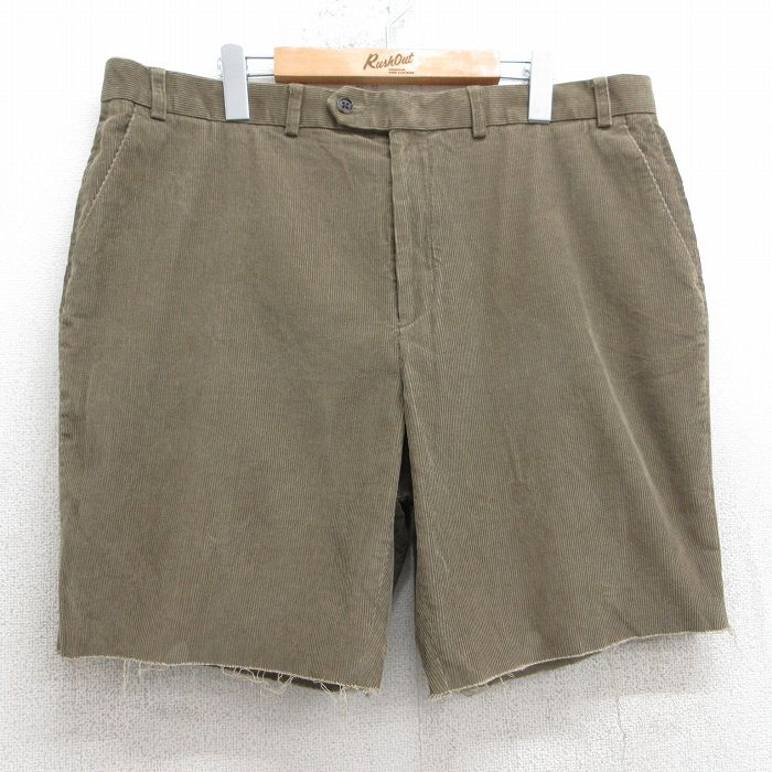 W39★古着 ラルフローレン Ralph Lauren ブランド ショート コーデュロイ パンツ メンズ 大きいサイズ コットン 茶 ブラウン 25apr05 中古 ボトムス 短パン ショーパン