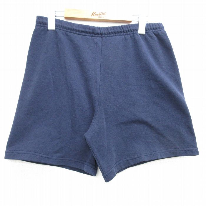 W32★古着 TULTEX ショート スウェット パンツ ショーツ メンズ 90年代 90s 無地 USA製 紺 ネイビー 25apr05 中古 ボトムス 短パン ショーパン