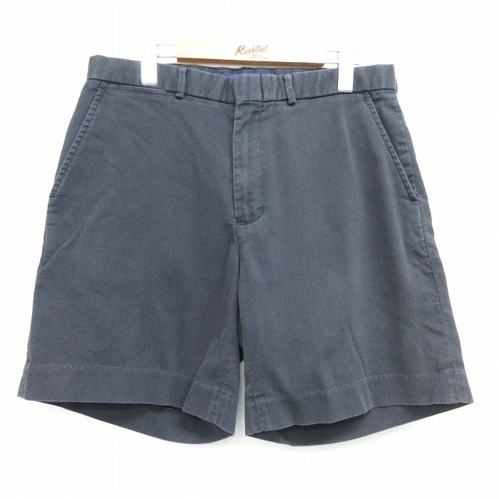 W33★古着 ラルフローレン Ralph Lauren ポロゴルフ ブランド ショート スラックス パンツ ショーツ メンズ 90年代 90s 黒 ブラック 25apr05 中古 ボトムス 短パン ショーパン