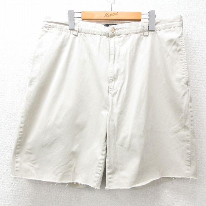 【50%OFF】W38★古着 ラルフローレン Ralph Lauren ブランド ショート チノ パンツ チノパン ショーツ メンズ 90年代 90s PHZLID コットン ベージュ カーキ 25apr05 中古 ボトムス 短パン ショーパン