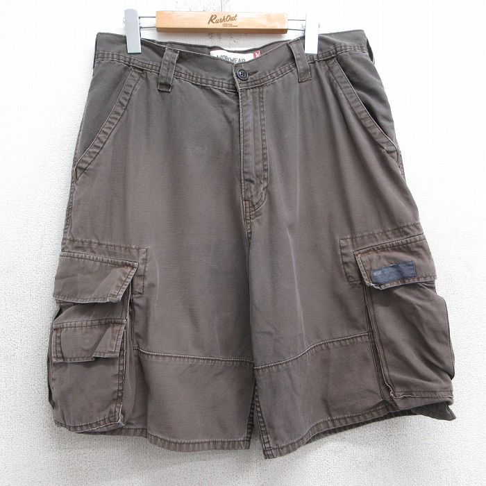 W33★古着 リーバイス Levis ショート カーゴ パンツ ショーツ メンズ コットン 茶 ブラウン 25apr07 中古 ボトムス 短パン ショーパン