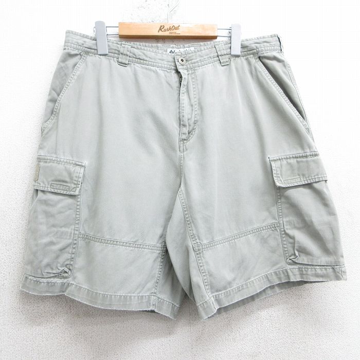 【50%OFF】W35★古着 コロンビア COLUMBIA ショート カーゴ パンツ ショーツ メンズ 00年代 00s コットン 薄グレー系 25apr07 中古 ボトムス 短パン ショーパン