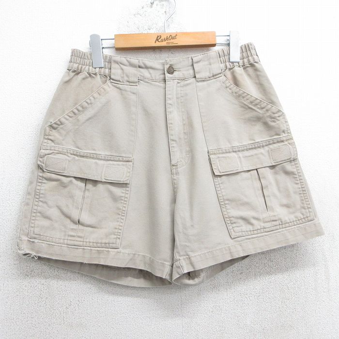 W30★古着 カベラス ショート ブッシュ パンツ ショーツ メンズ 00年代 00s ダック地 コットン ベージュ カーキ 25apr07 中古 ボトムス 短パン ショーパン