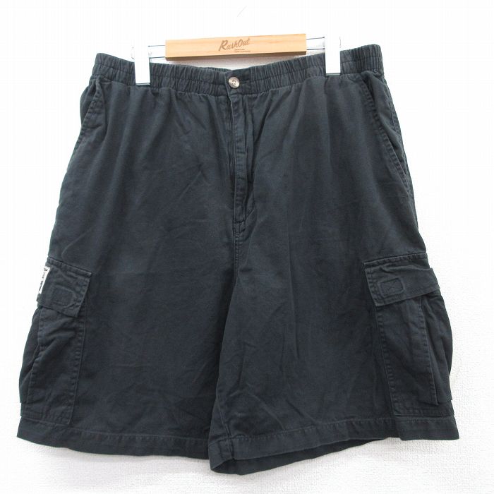W36★古着 ショート カーゴ パンツ ショーツ メンズ 00年代 00s ディズニー DISNEY コットン 黒 ブラック 25apr07 中古 ボトムス 短パン ショーパン