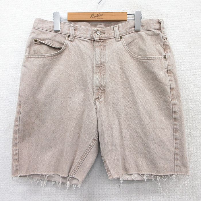 【50%OFF】W35★古着 エルエルビーン LLBEAN ショート パンツ ショーツ メンズ 90年代 90s ベージュ カーキ 25apr07 中古 ボトムス 短パン ショーパン ハーフ