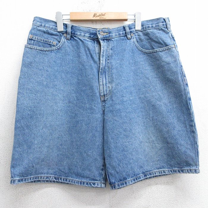 W37★古着 ルート66 ショート パンツ メンズ コットン 紺 ネイビー デニム 25apr07 中古 ボトムス 短パン ショーパン ハーフ