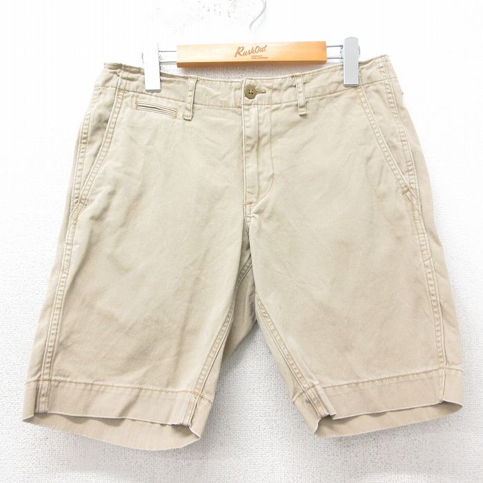 W32★古着 ラルフローレン Ralph Lauren デニムアンドサプライ ブランド ショート チノ パンツ チノパン ショーツ メンズ コットン ベージュ カーキ 25apr07 中古 ボトムス 短パン ショーパン