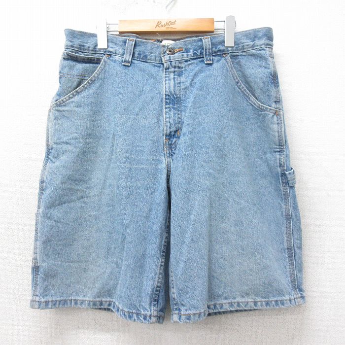 W35★古着 FADED GLORY ショート ペインター パンツ ショーツ メンズ コットン 紺 ネイビー デニム 25apr07 中古 ボトムス 短パン ショーパン