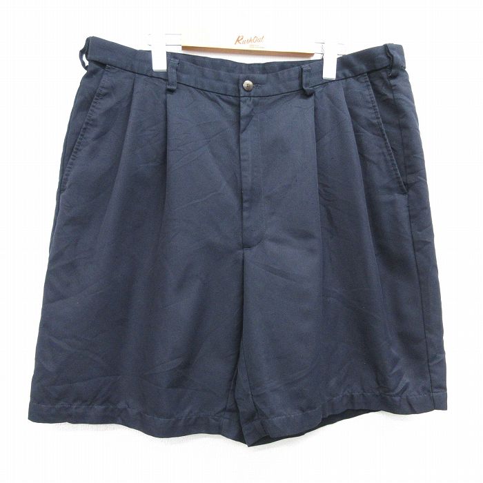 W37★古着 HAGGAR ショート パンツ ショーツ メンズ 紺 ネイビー 25apr08 中古 ボトムス 短パン ショーパン ハーフ