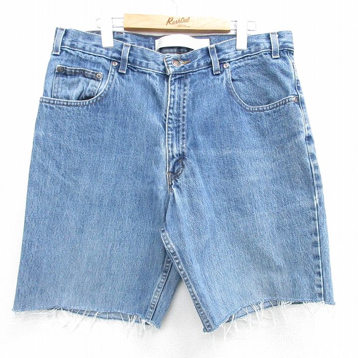 【50%OFF】W35★古着 アリゾナジーンズ ショート パンツ ショーツ メンズ 紺 ネイビー デニム 25apr08 中古 ボトムス 短パン ショーパン ハーフ