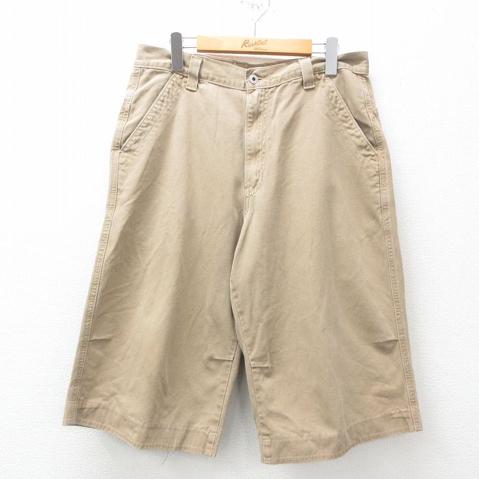 【50%OFF】W33★古着 リーバイス Levis ハーフ パンツ ショーツ メンズ 00年代 00s コットン ベージュ カーキ デニム 25apr08 中古 ボトムス 短パン ショーパン ショート
