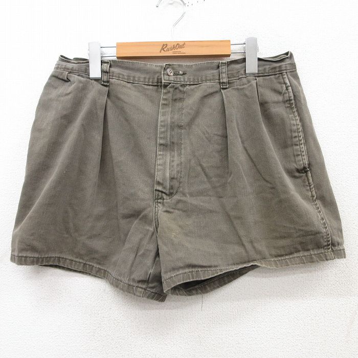 W34★古着 ラルフローレン Ralph Lauren ブランド ショート パンツ ショーツ メンズ 90年代 90s タロン 緑系 グリーン 【spe】 25apr09 中古 ボトムス 短パン ショーパン ハーフ