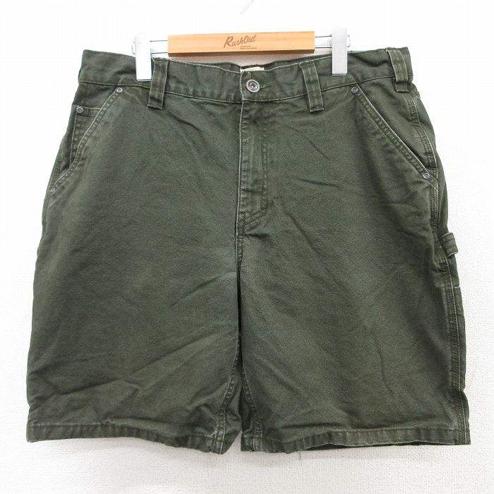 W36★古着 レッドヘッド ショート ペインター パンツ ショーツ メンズ ダック地 コットン 緑 グリーン 25apr09 中古 ボトムス 短パン ショーパン